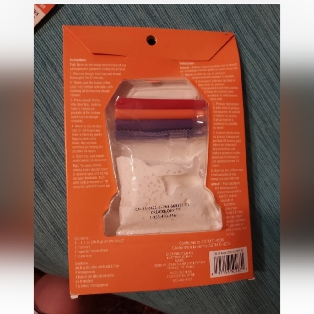 HALLOWEEN Color in Tombstone Craft Kit w/ Air Dry Dough Creatology 6+~New - Picture 4 of 5